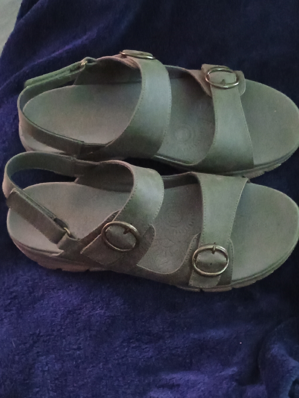 Skechers Taupe Suede Comfort Slingback Sandals